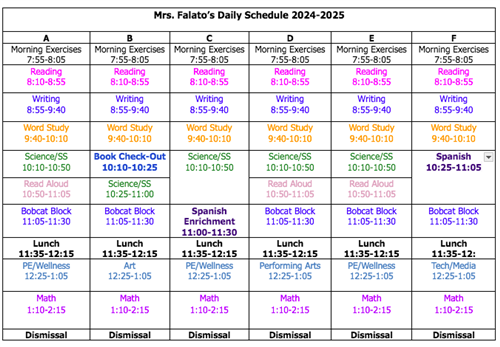 Schedule
